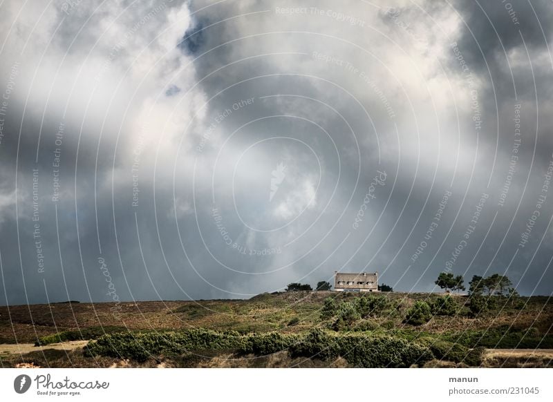 Traumhaus Ferien & Urlaub & Reisen Freiheit Natur Landschaft Urelemente Sand Himmel Wolken Wetter Hügel Gipfel Küste Haus Einfamilienhaus authentisch schön