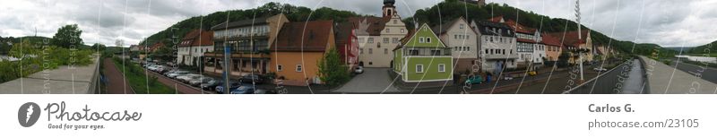 Stadt Rothenfels Panorama (Aussicht) Allgäu Architektur Die kleinste Stadt Bayerns Stadt Rothenfels in Unterfranken- Main Wasser groß Panorama (Bildformat)