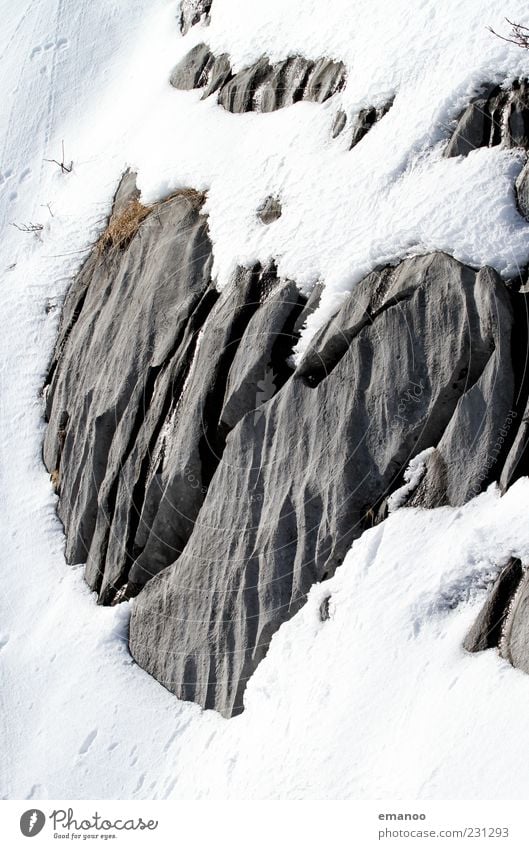 alte Liebe verwittert nicht Ferien & Urlaub & Reisen Winter Schnee Berge u. Gebirge Natur Landschaft Eis Frost Alpen Stein fest kalt weiß Verliebtheit Herz