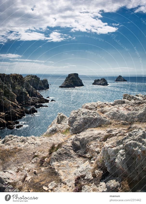 Erbsenhaufen - tas de pois Natur Landschaft Himmel Wolken Horizont Schönes Wetter Felsen Küste Bucht Riff Meer Klippe Bretagne authentisch fantastisch