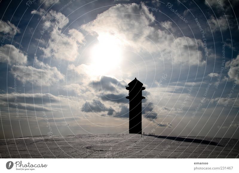 Wetterwarte Ferien & Urlaub & Reisen Tourismus Ausflug Winter Schnee Natur Landschaft Wasser Himmel Wolken Klima Eis Frost Berge u. Gebirge Gipfel Turm Bauwerk