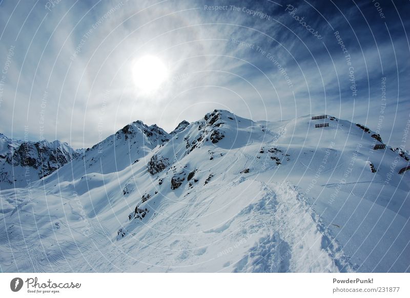 der himmel is das ziel Tourismus Ausflug Ferne Freiheit Winter Schnee Winterurlaub Berge u. Gebirge Natur Landschaft Himmel Sonne Sonnenlicht Schönes Wetter