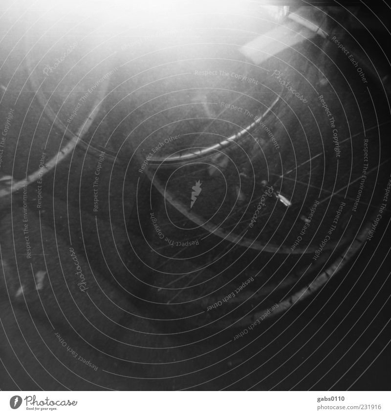 adradradradr Verkehrsmittel Straße Fahrrad beweglich sparsam Surrealismus Umwelt analog Bürgersteig Reifen Metall Bewegung rund Kreis Speichen Doppelbelichtung