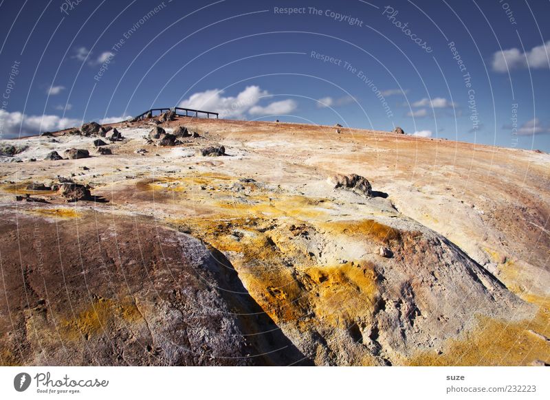 Schwefelhang Ferien & Urlaub & Reisen Umwelt Natur Landschaft Urelemente Erde Sand Himmel Wolken Klima Schönes Wetter Felsen Berge u. Gebirge Stein