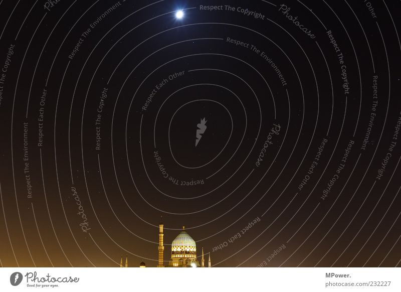 tausendundeinenacht Hauptstadt Altstadt Skyline Bauwerk Architektur Stein dunkel schwarz Mond Stern Yenidze Islam Kuppeldach Langzeitbelichtung Vollmond