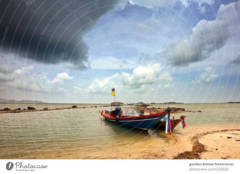 vor dem Sturm Ausflug Ferne Freiheit Sommer Sommerurlaub Sonne Strand Meer Insel Wellen Landschaft Wasser Himmel Wolken Gewitterwolken Unwetter Wind Pazifik