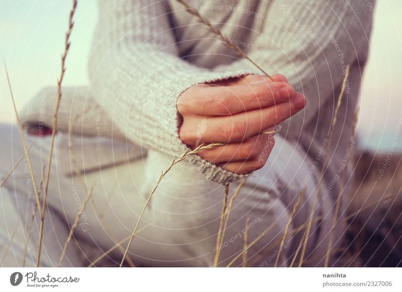 Männerhand hält einen Dorn in der Hand Lifestyle Stil Design Gesundheit Wellness harmonisch Sinnesorgane Erholung Mensch maskulin Junger Mann Jugendliche