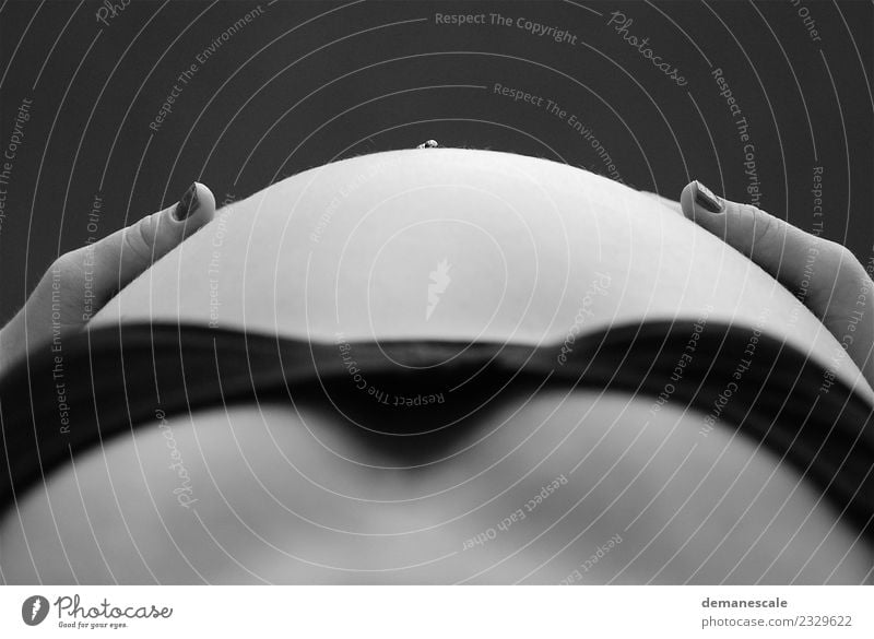 Wenn aus Liebe Leben wird. schön Körper harmonisch Wohlgefühl Erholung ruhig feminin Frau Erwachsene Haut Bauch 1 Mensch Zusammensein rund schwanger Erotik