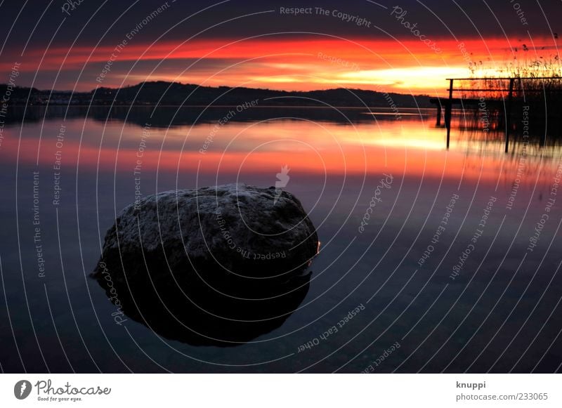 Sonnenuntergang am Sempachersee Umwelt Natur Landschaft Wasser Himmel Wolken Nachthimmel Horizont Sonnenaufgang Sonnenlicht Schönes Wetter Seeufer Erholung