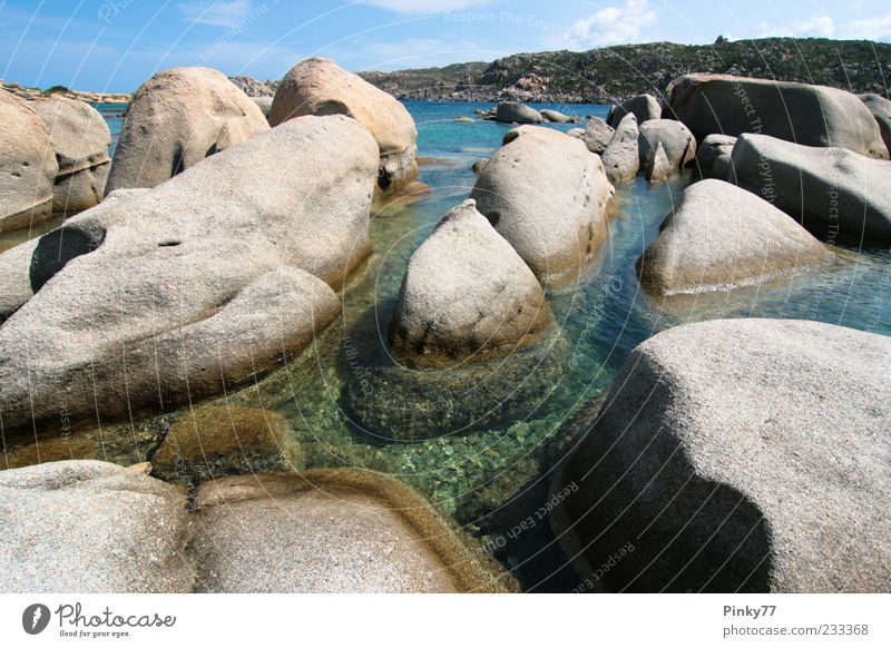 Capo Testa Ferien & Urlaub & Reisen Sommer Strand Meer Insel Natur Landschaft Wasser Küste Sardinien Gallura Stein natürlich blau Italienisch steinig St. Teresa