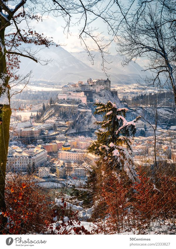 Unsere Festung Hohensalzburg in Winterstimmung Ferien & Urlaub & Reisen Tourismus Ausflug Abenteuer Städtereise Schnee Winterurlaub Berge u. Gebirge wandern