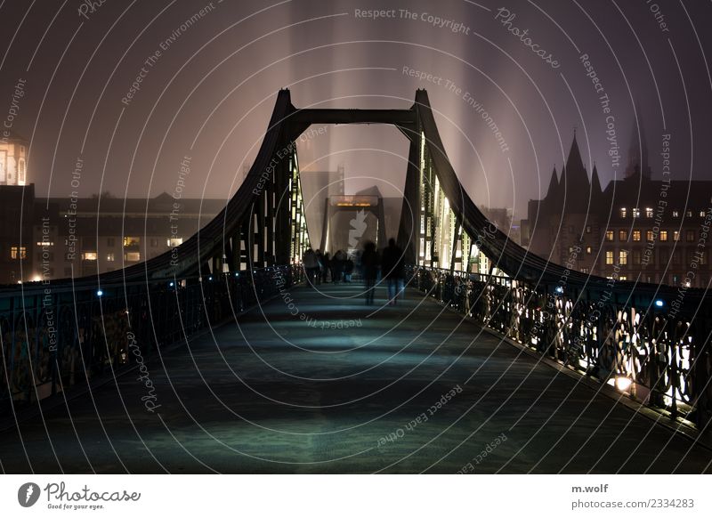 Eiserner Steg Frankfurt Frankfurt am Main Hessen Deutschland Europa Stadt Stadtzentrum Brücke Architektur Sehenswürdigkeit Wahrzeichen Fußgänger ästhetisch