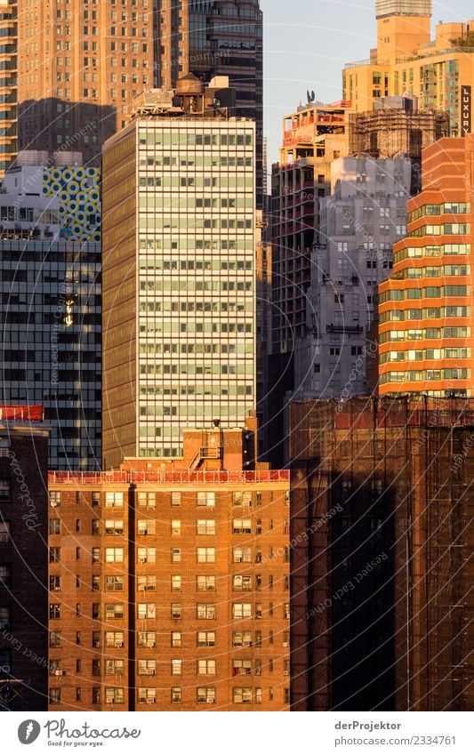 Hochaus in New York Zentralperspektive Starke Tiefenschärfe Sonnenlicht Reflexion & Spiegelung Kontrast Schatten Licht Tag Textfreiraum Mitte