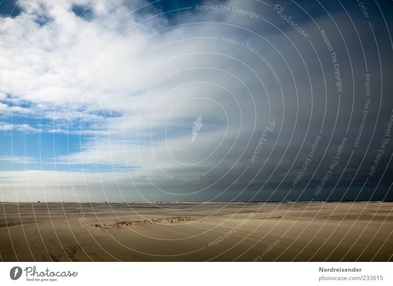 Spiekeroog | Weites Land Leben harmonisch Wohlgefühl Sinnesorgane ruhig Ferne Freiheit Strand Meer Natur Landschaft Himmel Klima Wetter Sand genießen bedrohlich