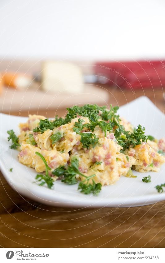 frühstücks rührei mit kräuter Lebensmittel Fleisch Wurstwaren Käse Kräuter & Gewürze Ei Rührei Ernährung Frühstück Mittagessen Büffet Brunch Bioprodukte Diät