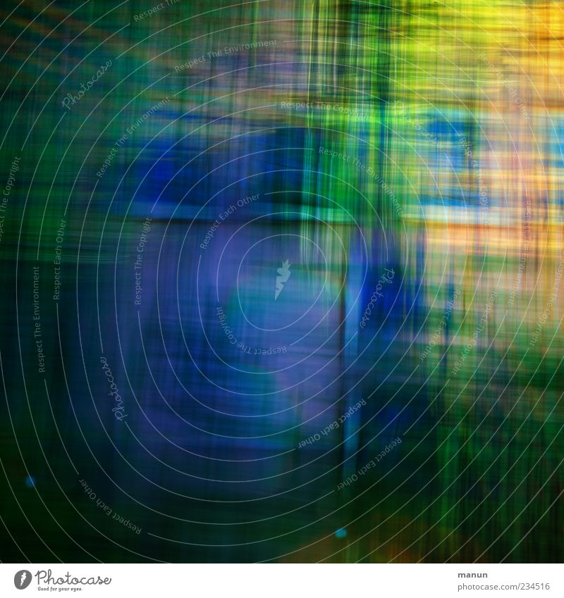 whoosh Kunst Gemälde Linie Streifen modern blau Design Kreativität Strukturen & Formen Farbfoto Außenaufnahme abstrakt Muster Menschenleer Textfreiraum links