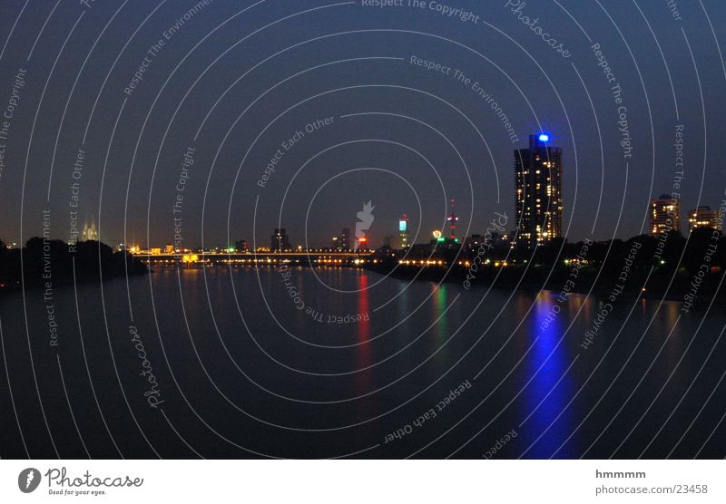 Köln bei Nacht ;D Panorama (Aussicht) Europa Mülheimer Brücke Rhein Wasser Licht groß