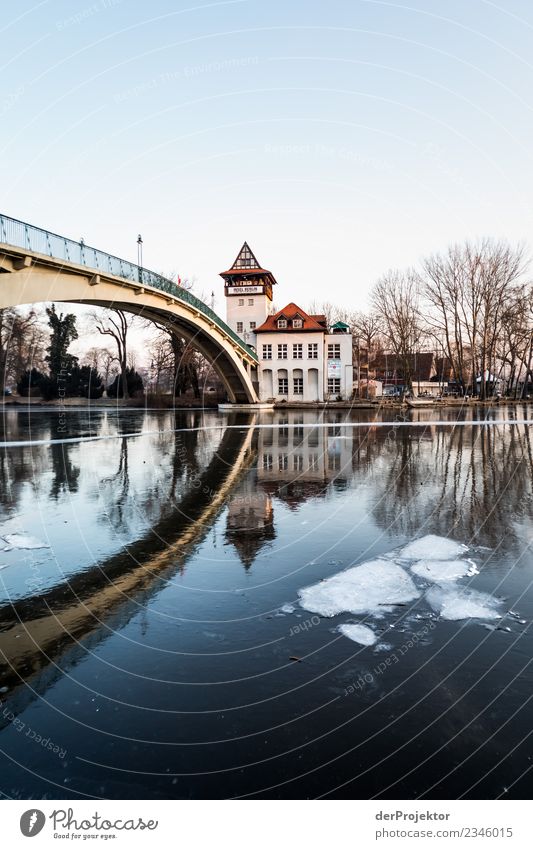 Insel der Jugend im Winter Umwelt Landschaft Eis Frost Flussufer Stadtrand Traumhaus Bauwerk Gebäude Architektur Sehenswürdigkeit Wahrzeichen Denkmal