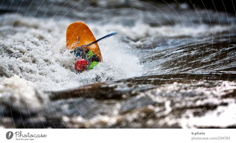 river playing Freizeit & Hobby Wassersport Sportler Kajak Fluss Paddel Stromschnellen Wellen Strömung Mensch maskulin Erwachsene 1 Natur Paddeln Farbfoto