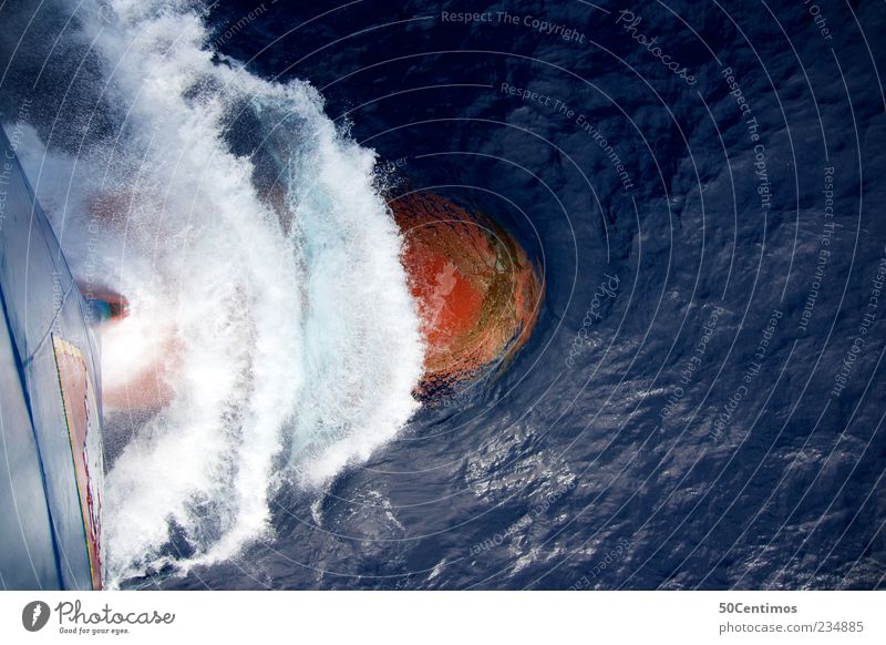 breaking waves on the ship - bow - open sea Ferien & Urlaub & Reisen Tourismus Ausflug Ferne Freiheit Meer Natur Wasser Wellen Schifffahrt Containerschiff