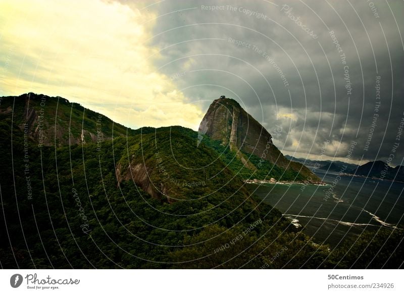 Sugarloaf - Rio de Janeiro - Zuckerhut Umwelt Landschaft Pflanze Wasser Himmel Wolken Gewitterwolken Sonnenaufgang Sonnenuntergang Klima Unwetter Grünpflanze