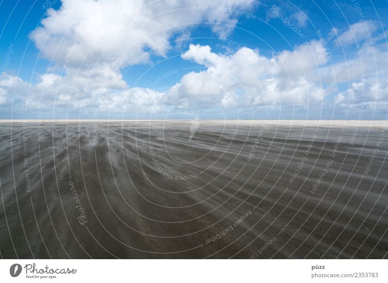 Wind Ferien & Urlaub & Reisen Tourismus Ferne Freiheit Strand Meer Insel Umwelt Natur Landschaft Urelemente Erde Sand Luft Himmel Wolken Horizont Klima Wetter