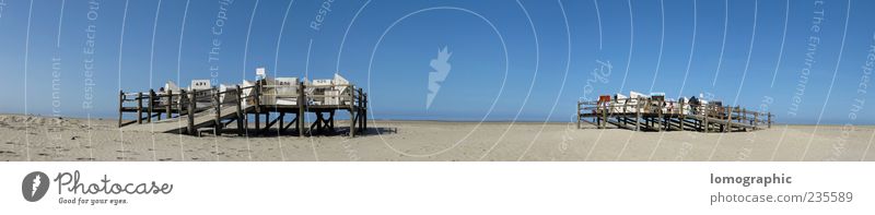 St. Peter Ording - Strandpanorama Natur Landschaft Sand Himmel Wolkenloser Himmel Horizont Sonnenlicht Sommer Schönes Wetter Küste Nordsee Erholung