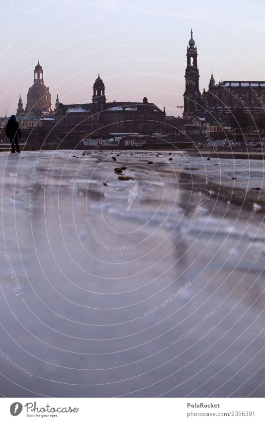 #A# vereiste Elbe Kunst ästhetisch Dresden Elbufer Altstadt Skyline Frauenkirche Hofkirche Hofkirche Dresden Barock Winterspaziergang Eis kalt Wetter