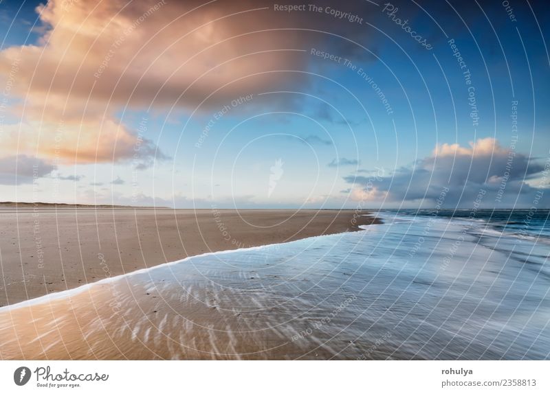 Sonnenaufgang an der Nordseeküste, Niederlande Strand Meer Insel Natur Landschaft Sand Wasser Himmel Wolken Horizont Sonnenuntergang Sommer Schönes Wetter