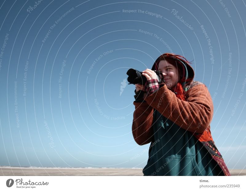 Spiekeroog | Sonnenkind feminin Junge Frau Jugendliche Erwachsene 1 Mensch 18-30 Jahre Umwelt Natur Landschaft Luft Himmel Horizont Schönes Wetter Küste Nordsee