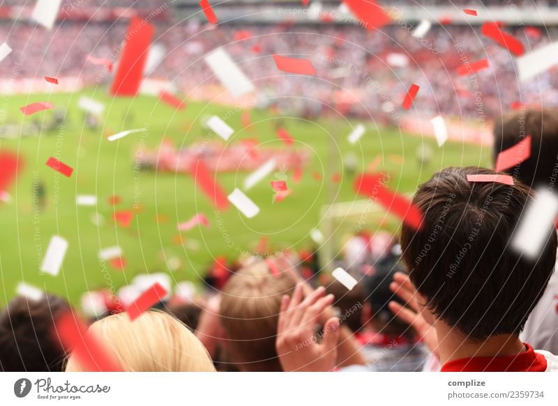 Pokal-Sieg Freude Glück Spielen Feste & Feiern Sport Ballsport Sportmannschaft Publikum Fan Hooligan Tribüne Sportveranstaltung Erfolg Fußball Sportstätten