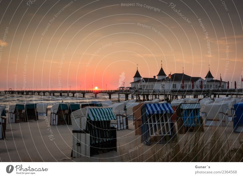 Seebrücke Ahlbeck auf Usedom im Sonnenaufgang_001 Lifestyle elegant Erholung Ferien & Urlaub & Reisen Tourismus Ausflug Abenteuer Ferne Freiheit Camping