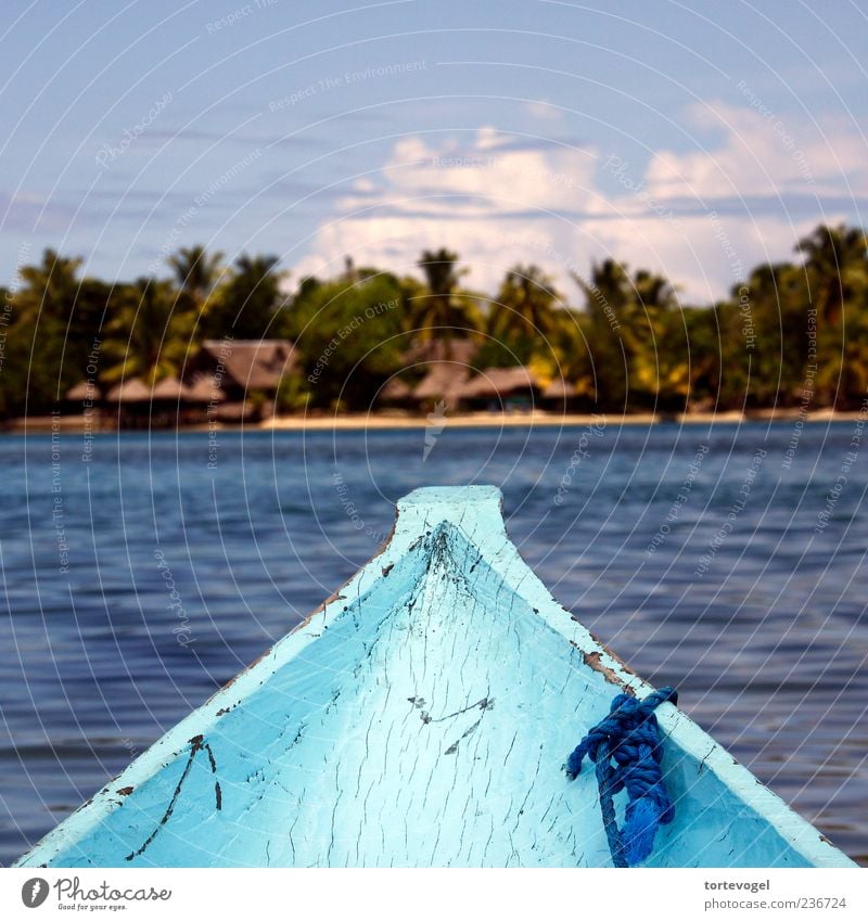 Einbaum im indischen Ozean / Madagaskar Ferien & Urlaub & Reisen Tourismus Strand Meer Wellen Segeln Landschaft Wasser Schönes Wetter Urwald Küste Bucht