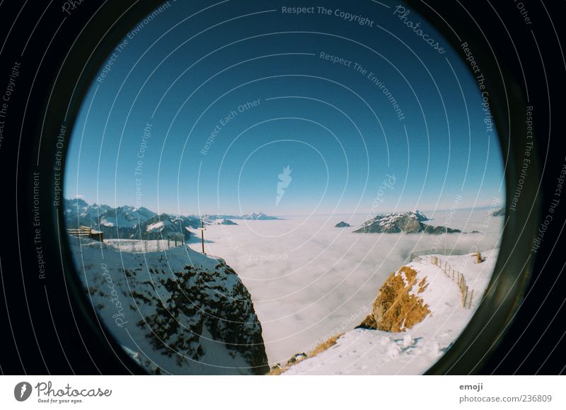 Nebelmeer Umwelt Natur Luft Erde Himmel Wolkenloser Himmel Winter Klima Schönes Wetter Schnee kalt Berge u. Gebirge Alpen Höhe Höhenunterschied Farbfoto