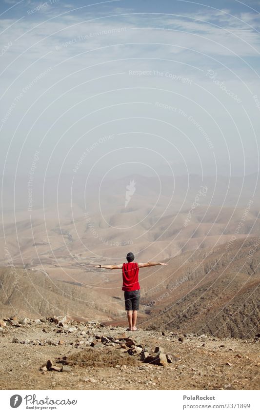 #AS# Freiheit Kunst Abenteuer frei zeitlos Ferne fliegen Mensch Junger Mann Abenteurer Berge u. Gebirge wandern Außenaufnahme Farbfoto Gedeckte Farben