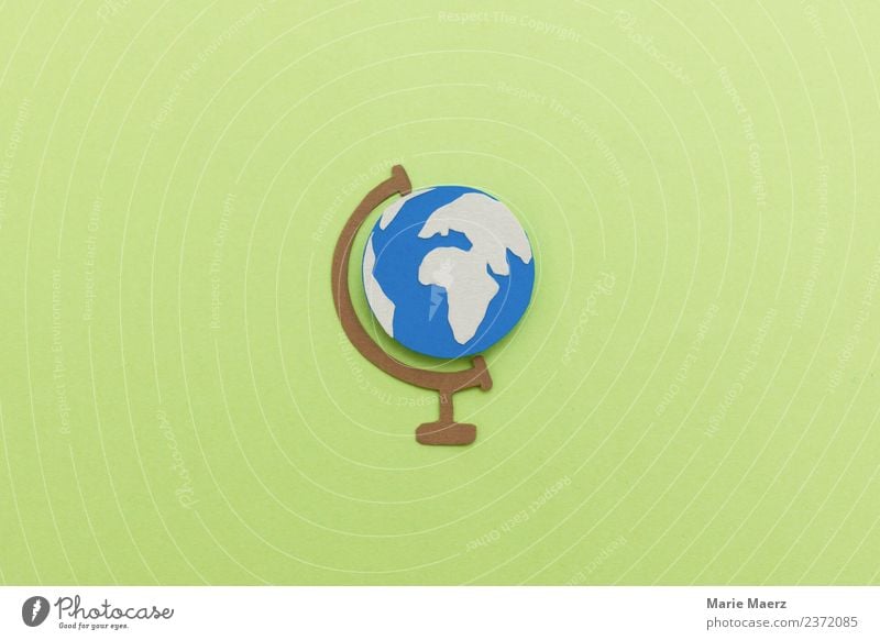 Die Welt entdecken - Globus Papierschnitt Ferien & Urlaub & Reisen Abenteuer Ferne Umwelt Erde frei Unendlichkeit positiv grün Neugier Interesse nachhaltig