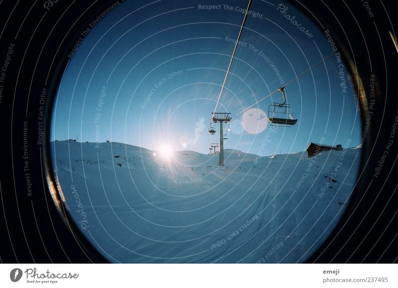 letzte Fahrt um 20:30 Umwelt Natur Himmel Wolkenloser Himmel Sonne Sonnenaufgang Sonnenuntergang Sonnenlicht Winter Eis Frost Schnee Alpen Berge u. Gebirge kalt