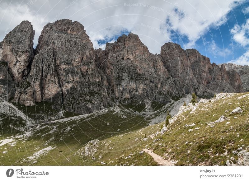 Geislergruppe Ferien & Urlaub & Reisen Ausflug Abenteuer Berge u. Gebirge wandern Natur Landschaft Wolken Sonnenlicht Sommer Klima Klimawandel Wiese Hügel