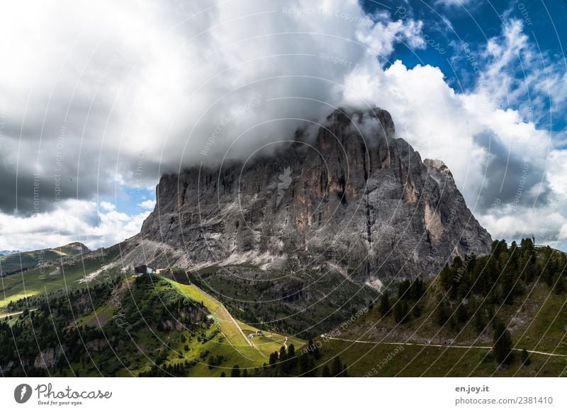 Langkofel Ferien & Urlaub & Reisen Tourismus Ausflug Abenteuer Ferne Freiheit Sommer Sommerurlaub Berge u. Gebirge wandern Umwelt Natur Landschaft Urelemente