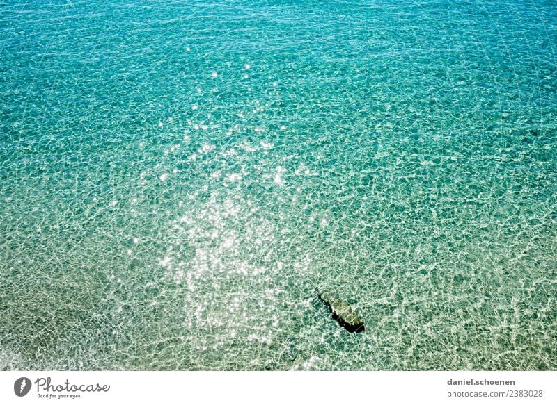 Wassertemperatur 20 Grad Ferien & Urlaub & Reisen Sommer Sommerurlaub Sonne Sonnenbad Strand Meer Wellen Küste frisch blau türkis Mittelmeer mehrfarbig