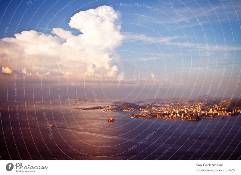 Niteroi Himmel Wolken Sommer Schönes Wetter Küste Meer Rio de Janeiro Brasilien Südamerika Stadt Hafenstadt blau Fernweh Ferien & Urlaub & Reisen Tourismus