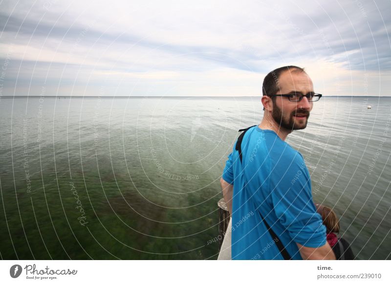 particula day, part 2 Gesicht Erholung Meer Mensch maskulin Mann Erwachsene Kopf Auge Mund Bart Hand 30-45 Jahre Wasser Himmel Wolken Horizont Ostsee Brille