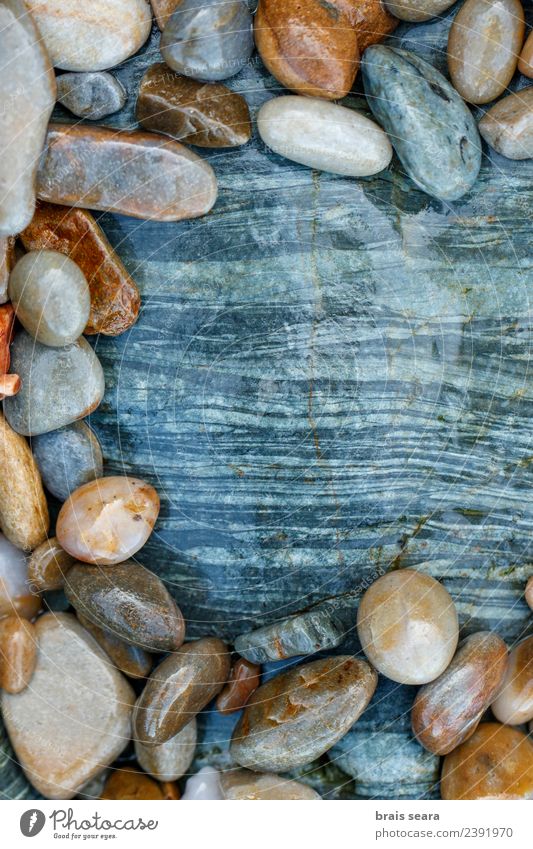 Kieselsteine über der Steinkomposition als Hintergrund. Design Erholung Schwimmbad Strand Meer Dekoration & Verzierung Tapete Wissenschaften Menschengruppe