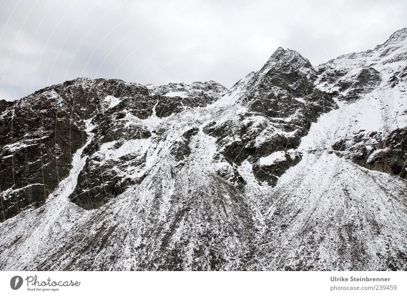 Umweltverschmutzung Natur Landschaft Wolken Herbst Eis Frost Schnee Felsen Alpen Berge u. Gebirge Rettenbachferner Ötztal Sölden Gipfel Schneebedeckte Gipfel