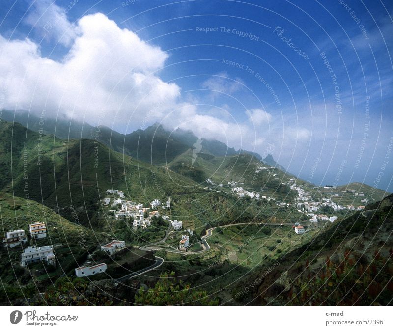 Tal in Teneriffa Spanien Wolken Europa Farbe Berge u. Gebirge Wolken Stimmung überblicken