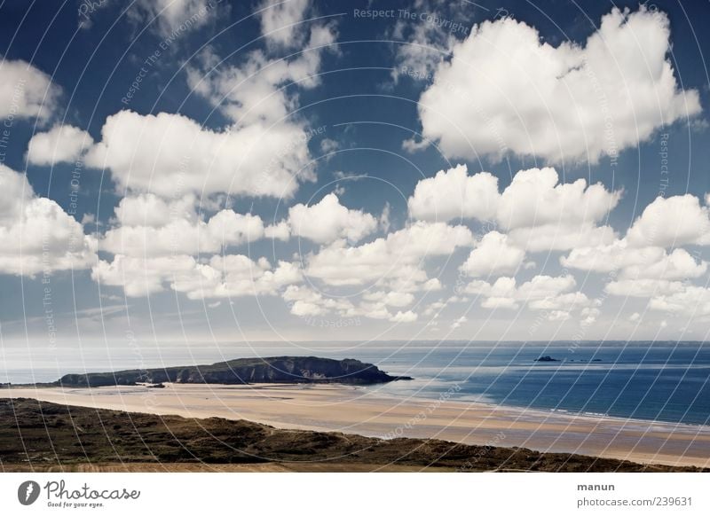 Fernweh Ferien & Urlaub & Reisen Ferne Freiheit Sommerurlaub Natur Landschaft Urelemente Sand Wasser Himmel Wolken Schönes Wetter Hügel Felsen Küste Strand