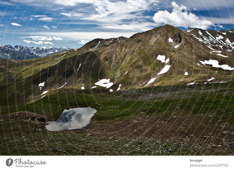 Sommer im Gebirge Erholung Ausflug Freiheit Schnee Berge u. Gebirge Umwelt Natur Landschaft Urelemente Himmel Schönes Wetter Felsen Alpen Gipfel