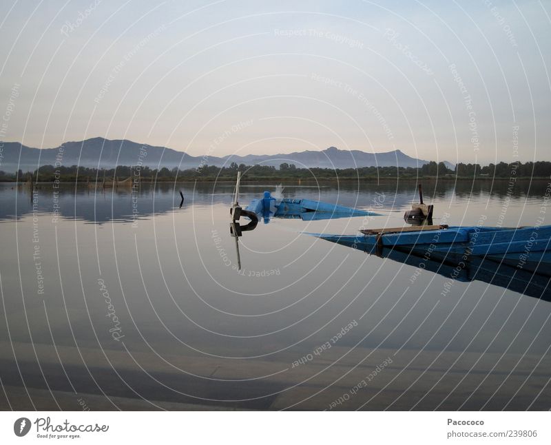 Laguna di Nora Ferien & Urlaub & Reisen Ausflug Landschaft Wasser Himmel See Holz Schwimmen & Baden nass Stimmung Sehnsucht träumen Wasserfahrzeug Farbfoto