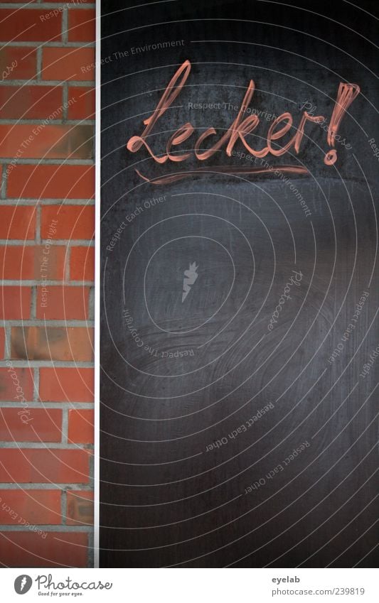 ..aber was ? Bauwerk Mauer Wand Fassade Stein Metall Zeichen Schriftzeichen Schilder & Markierungen lecker rot schwarz Tafel Kreide Schwarzes Brett Backstein