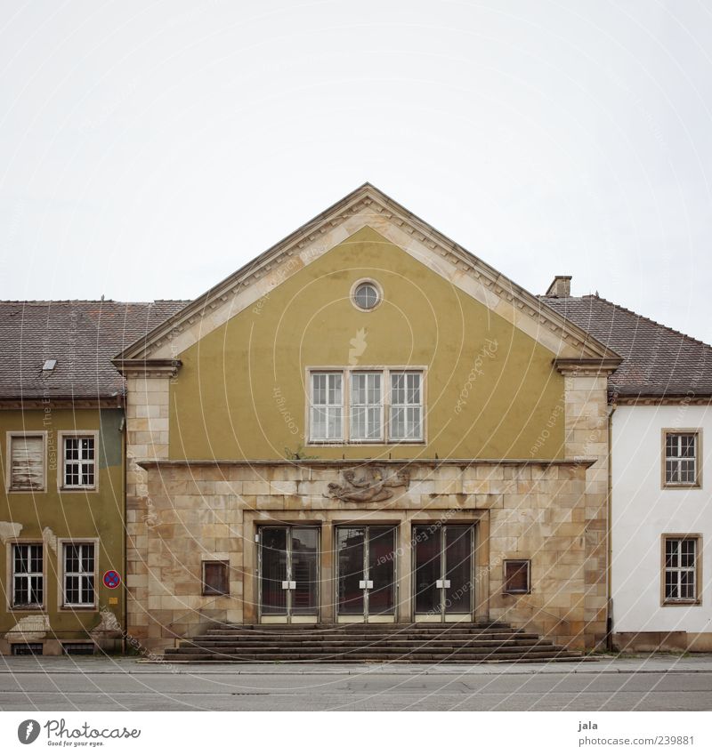 feierabendhaus Himmel Haus Bauwerk Gebäude Architektur Treppe Fenster Tür Sehenswürdigkeit Denkmal trist Farbfoto Außenaufnahme Menschenleer Textfreiraum oben